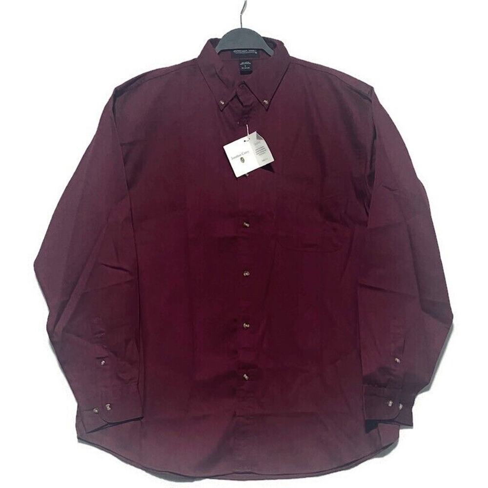 Jonathan Corey Dress Shirt Men's Large Button Up Red Burgundy Long Sleeve NWT